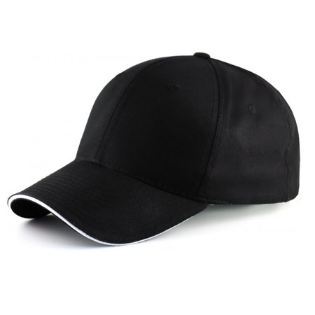 mens solid black cotton high crown snapback caps & hats