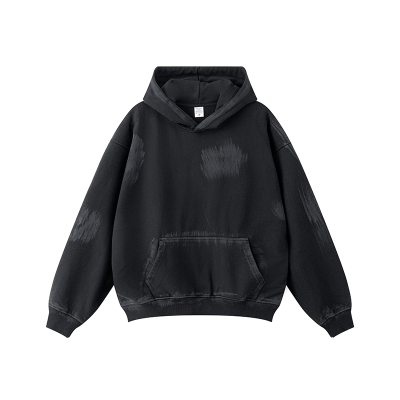 BE-W24105 SPRAY PAINTED PULLOVER HOODIE